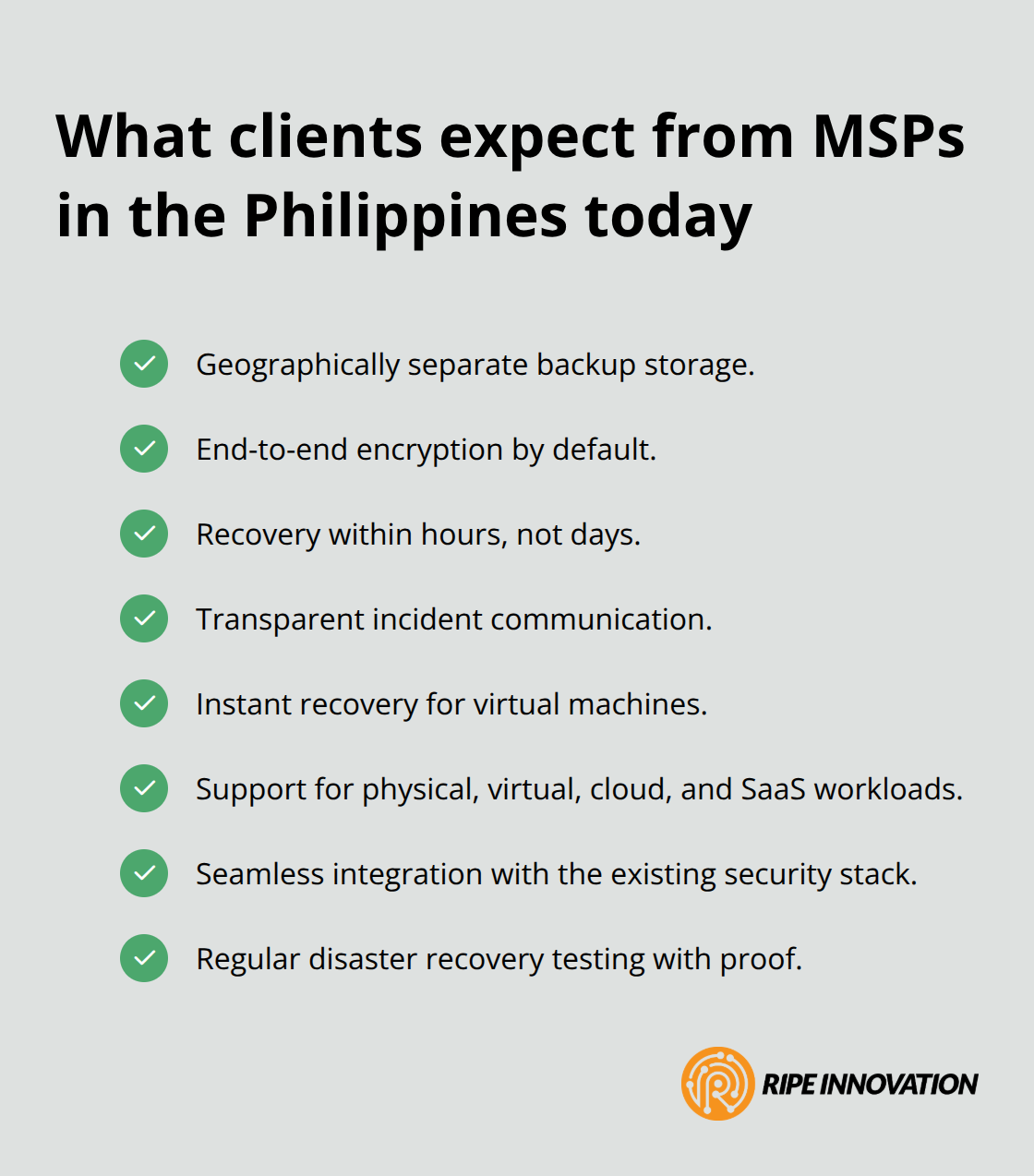 Key client expectations for MSP backup and recovery services