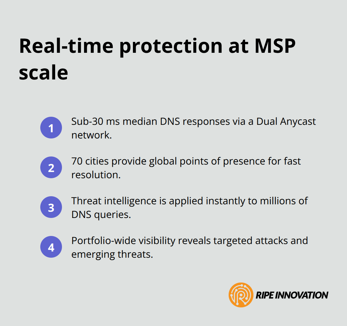 Compact list of DNSFilter real-time detection and performance capabilities - dnsfilter cloud protection