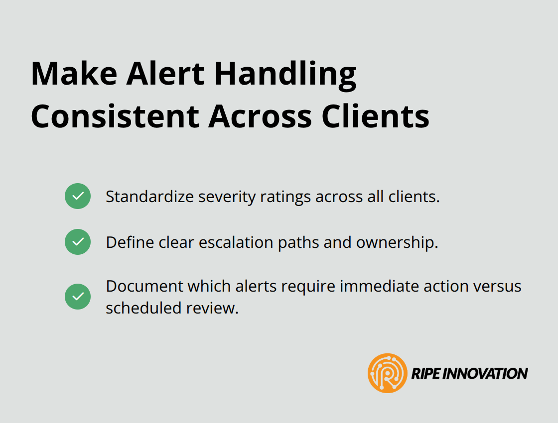 Three standardisation actions for MSP alert management in the Philippines - security alerts monitoring